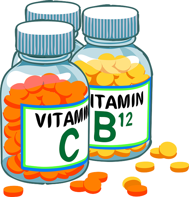 A graphical image of vitamins bottle