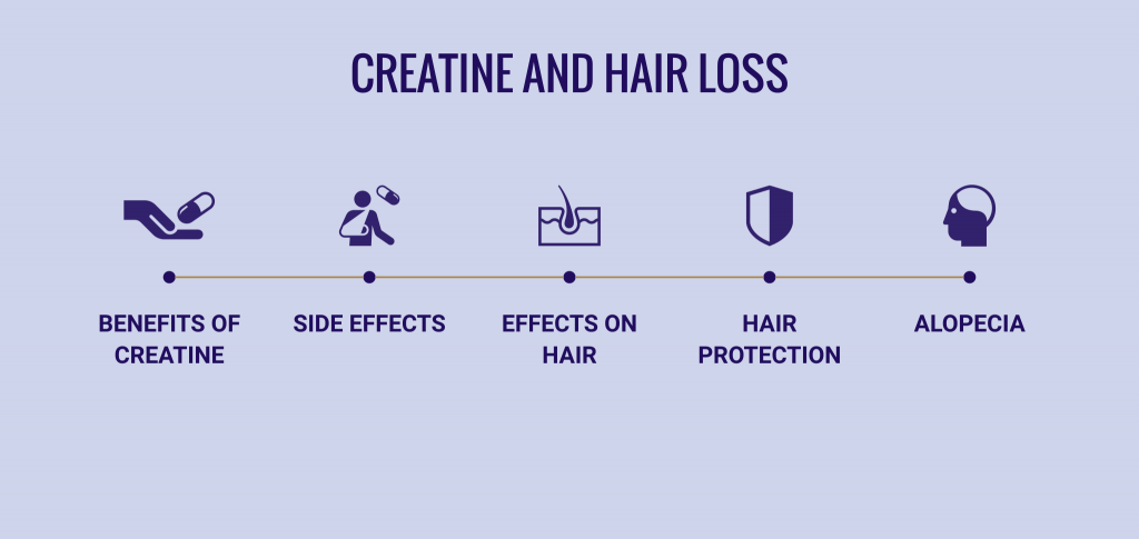 Effects of creatine on hair infographic