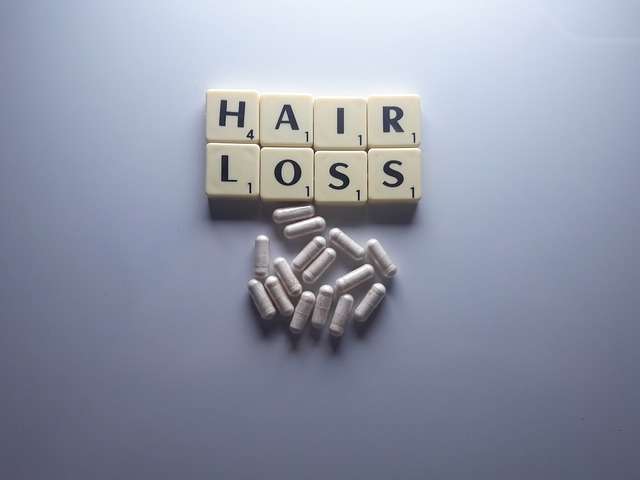 Graphical image of hair loss in text
