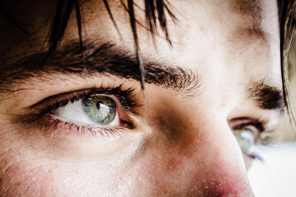 Closeup portrait of a man's eye